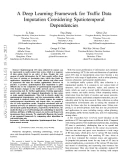 A Deep Learning Framework for Traffic Data Imputation Considering
  Spatiotemporal Dependencies