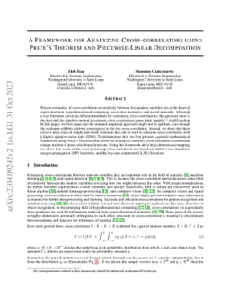 A Framework for Analyzing Cross-correlators using Price's Theorem and
  Piecewise-Linear Decomposition