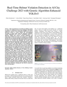 Real-Time Helmet Violation Detection in AI City Challenge 2023 with
  Genetic Algorithm-Enhanced YOLOv5