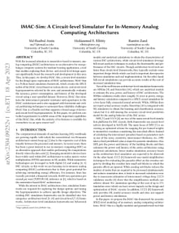 IMAC-Sim: A Circuit-level Simulator For In-Memory Analog Computing
  Architectures