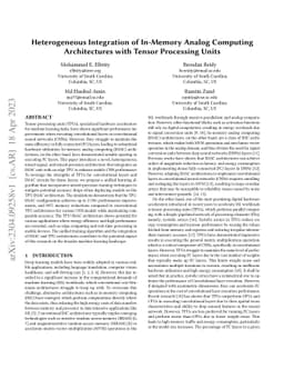 Heterogeneous Integration of In-Memory Analog Computing Architectures
  with Tensor Processing Units