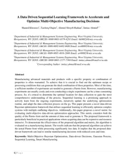 A Data Driven Sequential Learning Framework to Accelerate and Optimize
  Multi-Objective Manufacturing Decisions