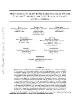 Multi-Modality Multi-Scale Cardiovascular Disease Subtypes
  Classification Using Raman Image and Medical History