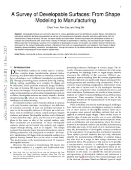 A Survey of Developable Surfaces: From Shape Modeling to Manufacturing