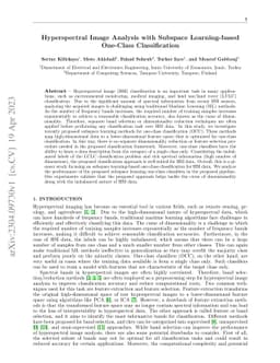 Hyperspectral Image Analysis with Subspace Learning-based One-Class
  Classification