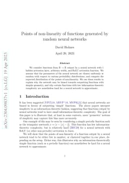 Points of non-linearity of functions generated by random neural networks