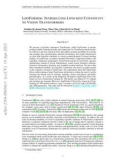 LipsFormer: Introducing Lipschitz Continuity to Vision Transformers