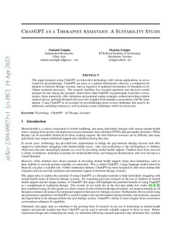ChatGPT as a Therapist Assistant: A Suitability Study