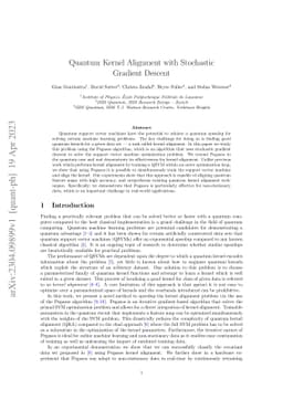 Quantum Kernel Alignment with Stochastic Gradient Descent