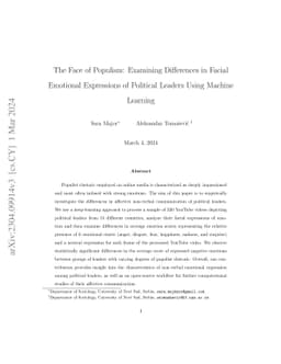 The Face of Populism: Examining Differences in Facial Emotional
  Expressions of Political Leaders Using Machine Learning