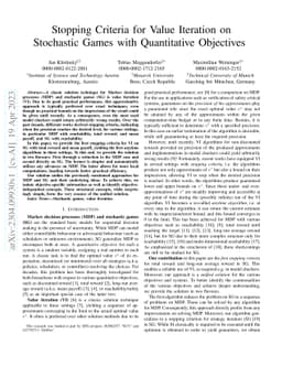 Stopping Criteria for Value Iteration on Stochastic Games with
  Quantitative Objectives