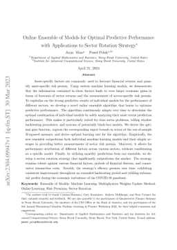 Online Ensemble of Models for Optimal Predictive Performance with
  Applications to Sector Rotation Strategy