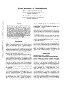 Beyond Transformers for Function Learning