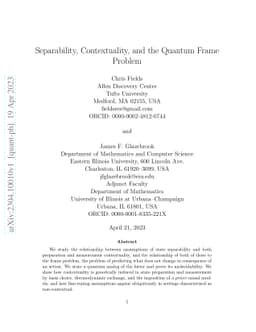 Separability, Contextuality, and the Quantum Frame Problem
