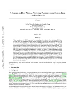 A Survey on Deep Neural Network Partition over Cloud, Edge and End
  Devices