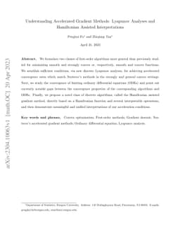 Understanding Accelerated Gradient Methods: Lyapunov Analyses and
  Hamiltonian Assisted Interpretations