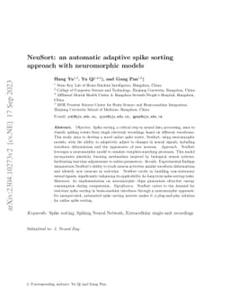 NeuSort: An Automatic Adaptive Spike Sorting Approach with Neuromorphic
  Models