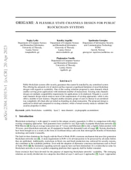 ORIGAMI: A flexible state channels design for public blockchain systems
