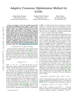 Adaptive Consensus Optimization Method for GANs