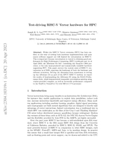 Test-driving RISC-V Vector hardware for HPC