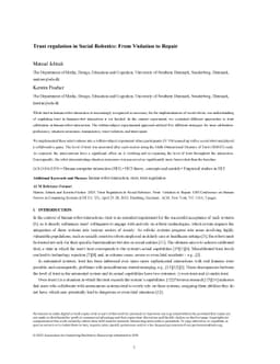 Trust regulation in Social Robotics: From Violation to Repair