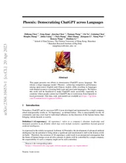 Phoenix: Democratizing ChatGPT across Languages