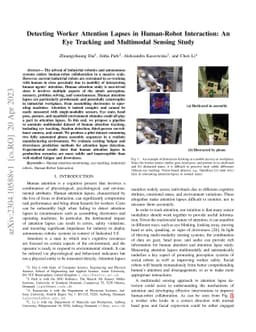 Detecting Worker Attention Lapses in Human-Robot Interaction: An Eye
  Tracking and Multimodal Sensing Study