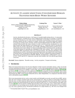 Activity Classification Using Unsupervised Domain Transfer from Body
  Worn Sensors