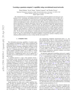 Learning a quantum computer's capability using convolutional neural
  networks