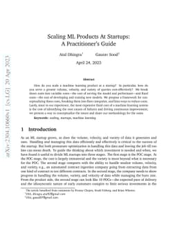 Scaling ML Products At Startups: A Practitioner's Guide