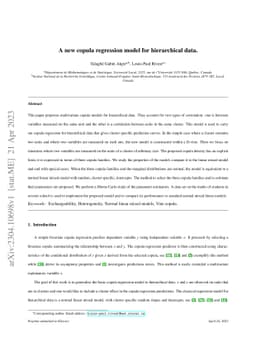A new copula regression model for hierarchical data