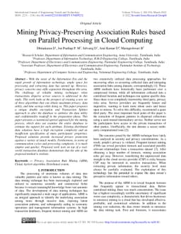 Mining Privacy-Preserving Association Rules based on Parallel Processing
  in Cloud Computing