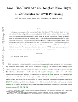 Novel Fine-Tuned Attribute Weighted Naïve Bayes NLoS Classifier for
  UWB Positioning
