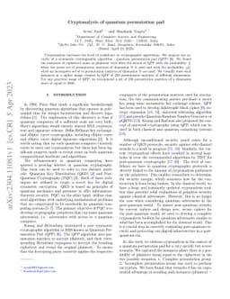 Cryptanalysis of quantum permutation pad