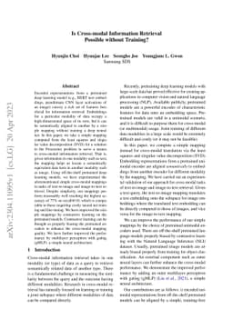 Is Cross-modal Information Retrieval Possible without Training?