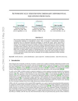 Automatically identifying ordinary differential equations from data