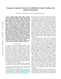 Emergent Cooperative Behavior in Distributed Target Tracking with
  Unknown Occlusions