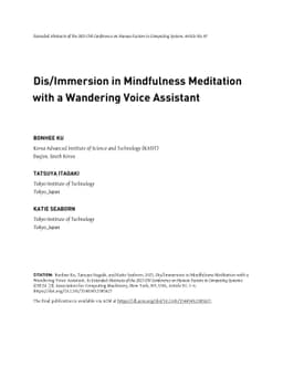 Dis/Immersion in Mindfulness Meditation with a Wandering Voice Assistant