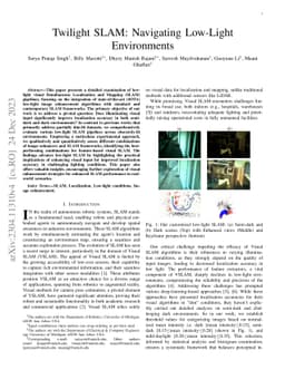 Twilight SLAM: Navigating Low-Light Environments