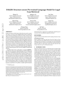 SAILER: Structure-aware Pre-trained Language Model for Legal Case
  Retrieval