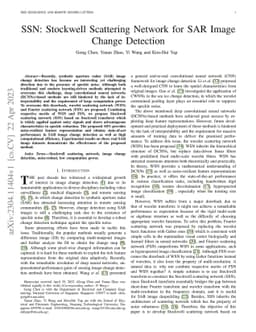 SSN: Stockwell Scattering Network for SAR Image Change Detection