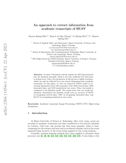 An approach to extract information from academic transcripts of HUST