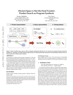 (Vector) Space is Not the Final Frontier: Product Search as Program
  Synthesis