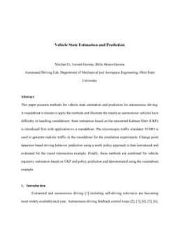 Vehicle State Estimation and Prediction
