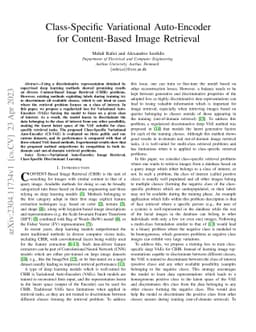 Class-Specific Variational Auto-Encoder for Content-Based Image
  Retrieval