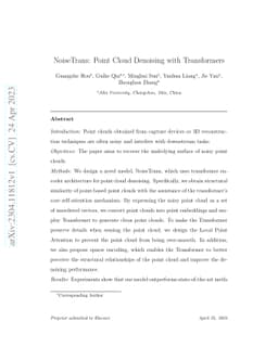NoiseTrans: Point Cloud Denoising with Transformers