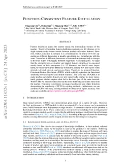 Function-Consistent Feature Distillation