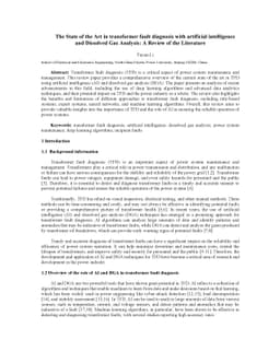 The State of the Art in transformer fault diagnosis with artificial
  intelligence and Dissolved Gas Analysis: A Review of the Literature