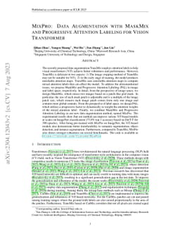 MixPro: Data Augmentation with MaskMix and Progressive Attention
  Labeling for Vision Transformer