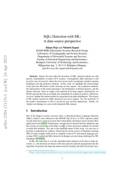 SQLi Detection with ML: A data-source perspective